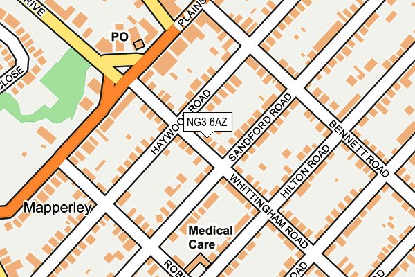 NG3 6AZ map - OS OpenMap – Local (Ordnance Survey)