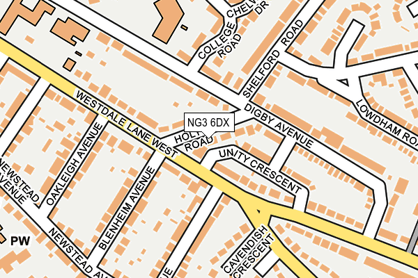 NG3 6DX map - OS OpenMap – Local (Ordnance Survey)