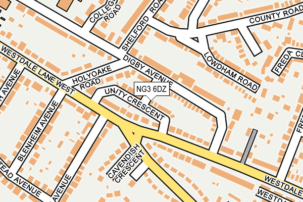 NG3 6DZ map - OS OpenMap – Local (Ordnance Survey)