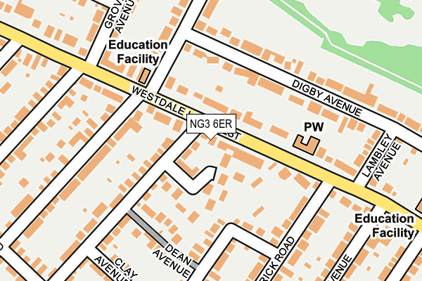 NG3 6ER map - OS OpenMap – Local (Ordnance Survey)