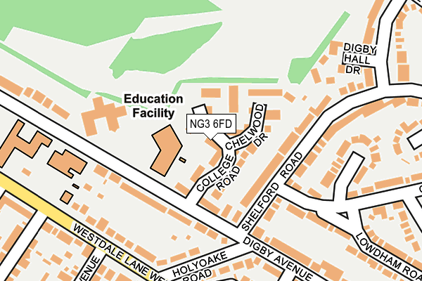 NG3 6FD map - OS OpenMap – Local (Ordnance Survey)