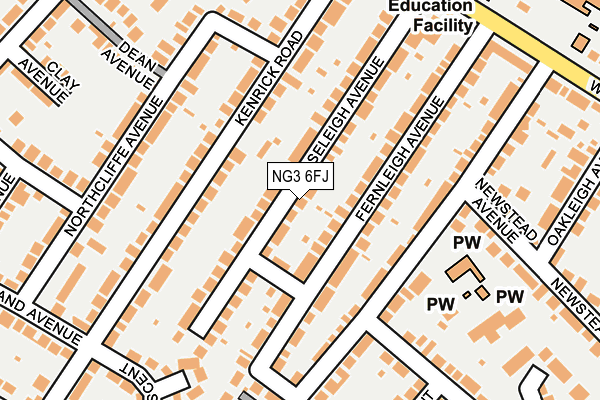 NG3 6FJ map - OS OpenMap – Local (Ordnance Survey)