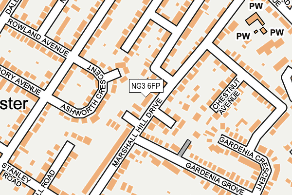 NG3 6FP map - OS OpenMap – Local (Ordnance Survey)