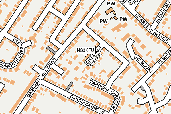 NG3 6FU map - OS OpenMap – Local (Ordnance Survey)
