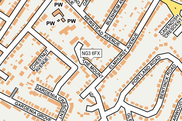 NG3 6FX map - OS OpenMap – Local (Ordnance Survey)