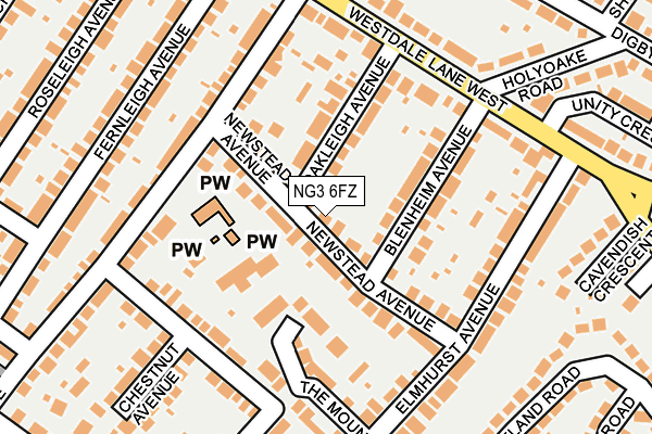 NG3 6FZ map - OS OpenMap – Local (Ordnance Survey)