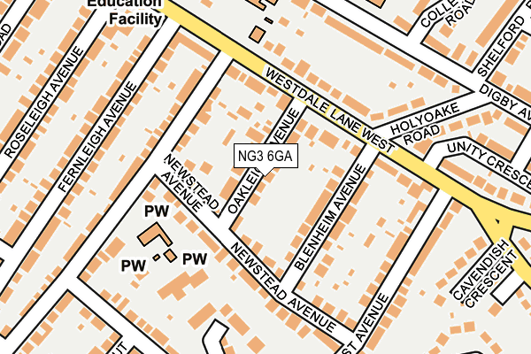 NG3 6GA map - OS OpenMap – Local (Ordnance Survey)