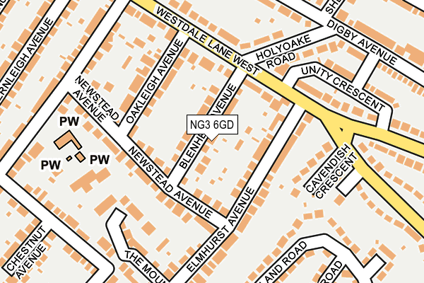 NG3 6GD map - OS OpenMap – Local (Ordnance Survey)