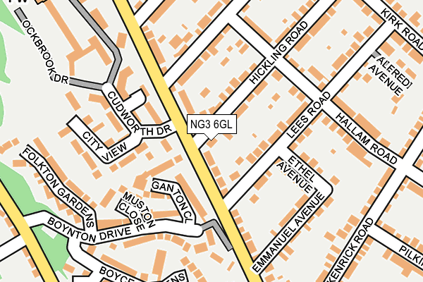 NG3 6GL map - OS OpenMap – Local (Ordnance Survey)