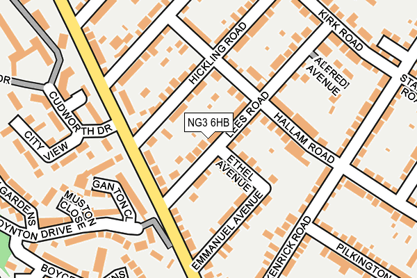 NG3 6HB map - OS OpenMap – Local (Ordnance Survey)