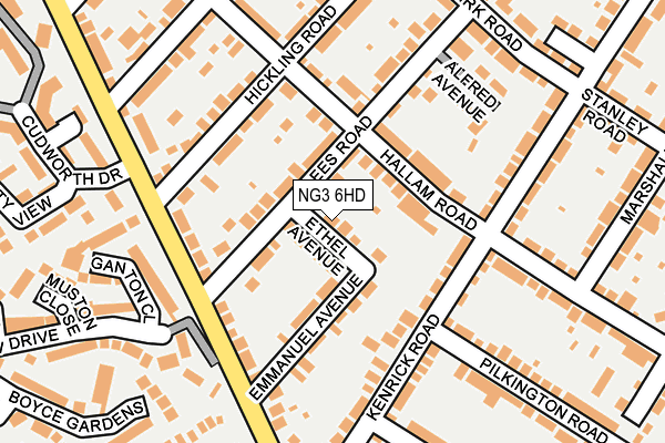 NG3 6HD map - OS OpenMap – Local (Ordnance Survey)