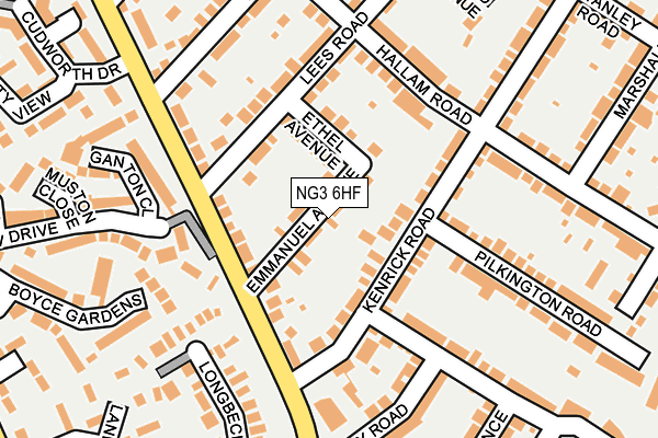 NG3 6HF map - OS OpenMap – Local (Ordnance Survey)