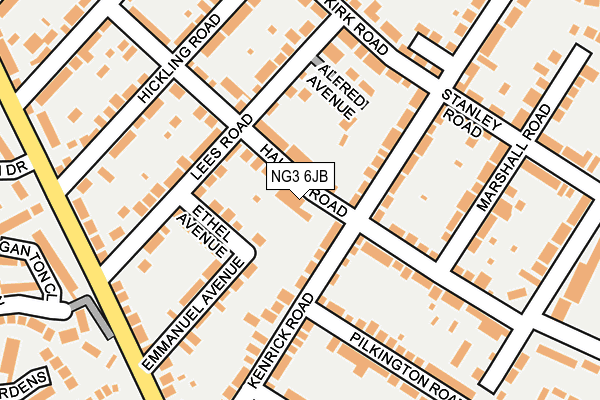 NG3 6JB map - OS OpenMap – Local (Ordnance Survey)