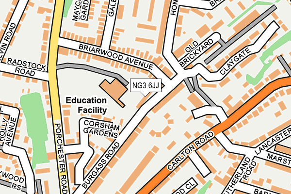 NG3 6JJ map - OS OpenMap – Local (Ordnance Survey)