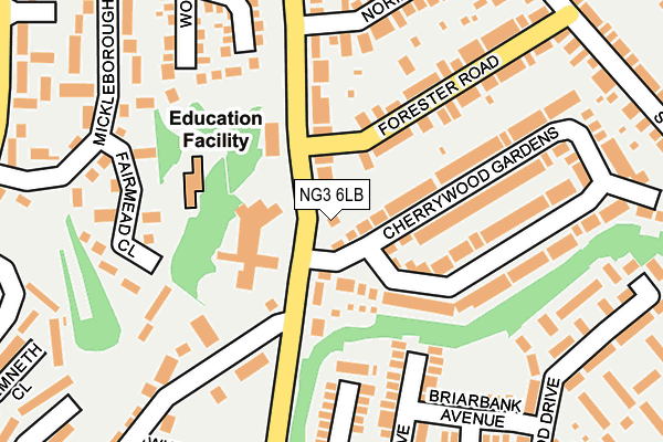 NG3 6LB map - OS OpenMap – Local (Ordnance Survey)