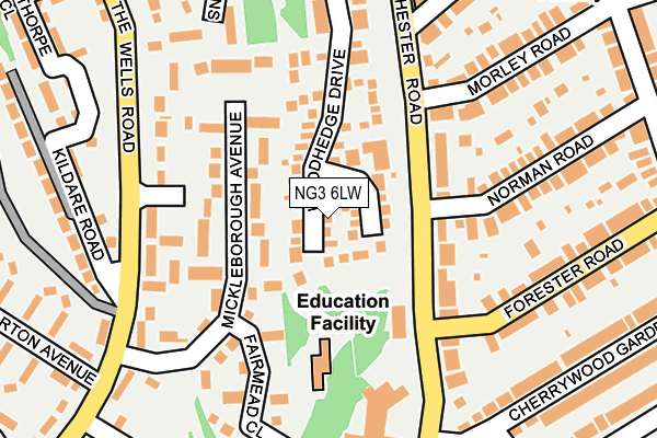 NG3 6LW map - OS OpenMap – Local (Ordnance Survey)