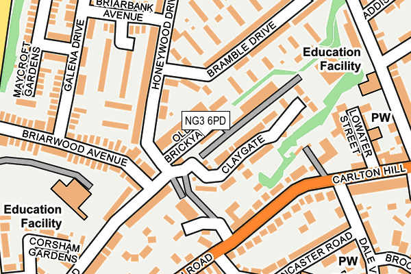 NG3 6PD map - OS OpenMap – Local (Ordnance Survey)