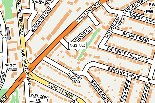 NG3 7AD map - OS OpenMap – Local (Ordnance Survey)