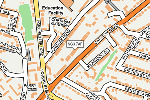 NG3 7AF map - OS OpenMap – Local (Ordnance Survey)