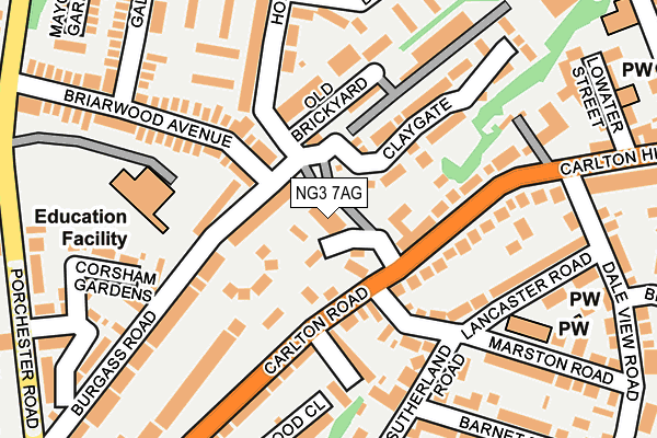 NG3 7AG map - OS OpenMap – Local (Ordnance Survey)