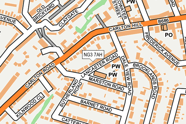 NG3 7AH map - OS OpenMap – Local (Ordnance Survey)