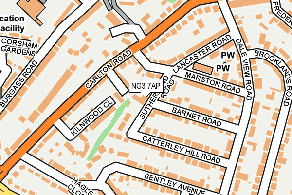 NG3 7AP map - OS OpenMap – Local (Ordnance Survey)