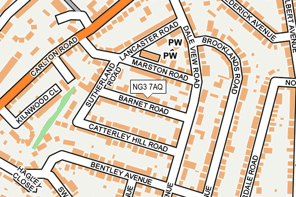 NG3 7AQ map - OS OpenMap – Local (Ordnance Survey)