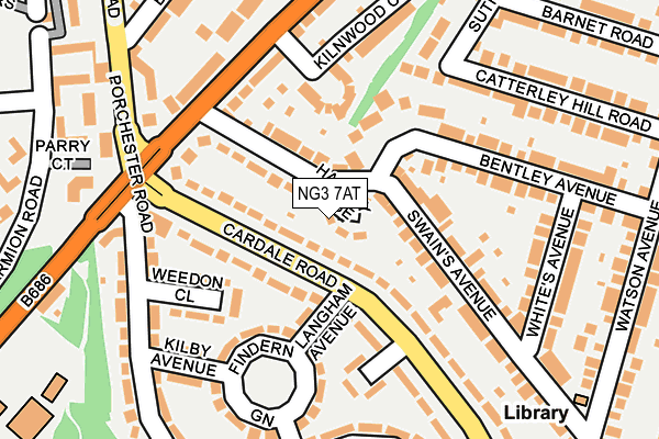 NG3 7AT map - OS OpenMap – Local (Ordnance Survey)