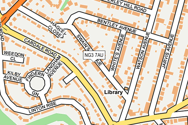 NG3 7AU map - OS OpenMap – Local (Ordnance Survey)
