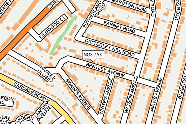 NG3 7AX map - OS OpenMap – Local (Ordnance Survey)