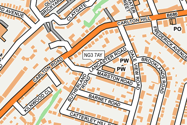 NG3 7AY map - OS OpenMap – Local (Ordnance Survey)