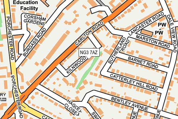 NG3 7AZ map - OS OpenMap – Local (Ordnance Survey)