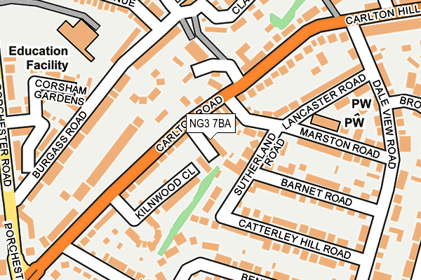 NG3 7BA map - OS OpenMap – Local (Ordnance Survey)