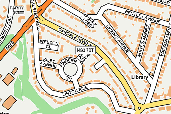 NG3 7BT map - OS OpenMap – Local (Ordnance Survey)