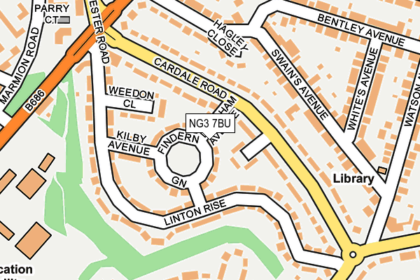 NG3 7BU map - OS OpenMap – Local (Ordnance Survey)