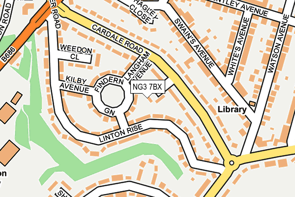 NG3 7BX map - OS OpenMap – Local (Ordnance Survey)