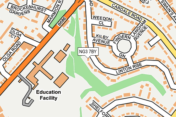 NG3 7BY map - OS OpenMap – Local (Ordnance Survey)