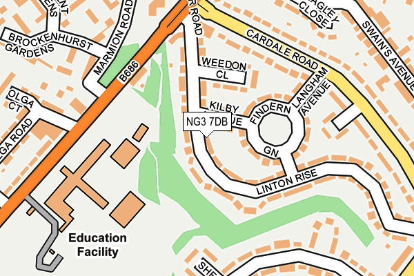 NG3 7DB map - OS OpenMap – Local (Ordnance Survey)