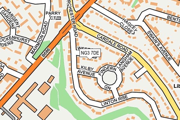 NG3 7DE map - OS OpenMap – Local (Ordnance Survey)