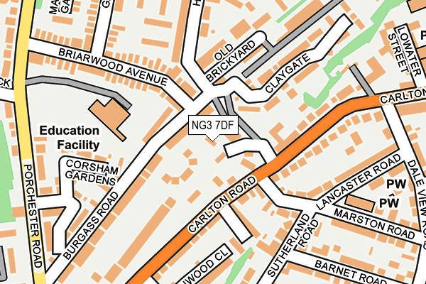 NG3 7DF map - OS OpenMap – Local (Ordnance Survey)