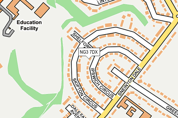 NG3 7DX map - OS OpenMap – Local (Ordnance Survey)