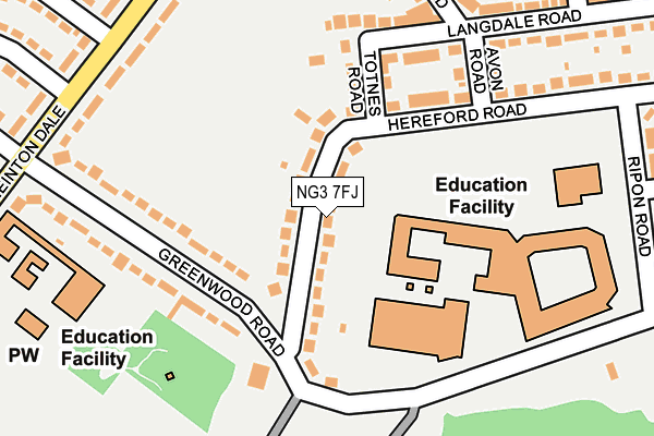 NG3 7FJ map - OS OpenMap – Local (Ordnance Survey)