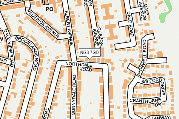 NG3 7GD map - OS OpenMap – Local (Ordnance Survey)