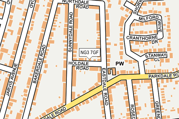 NG3 7GF map - OS OpenMap – Local (Ordnance Survey)