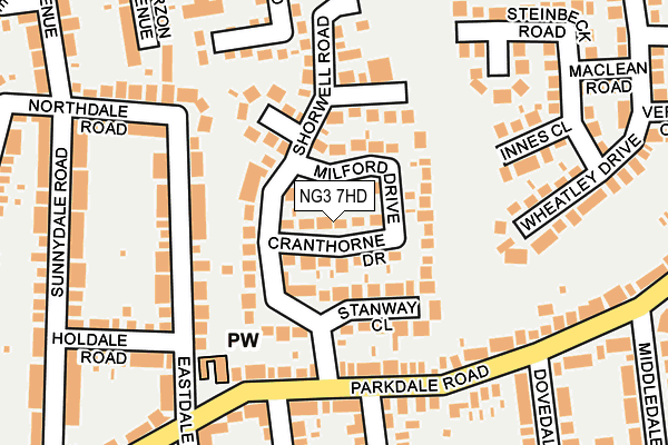 NG3 7HD map - OS OpenMap – Local (Ordnance Survey)