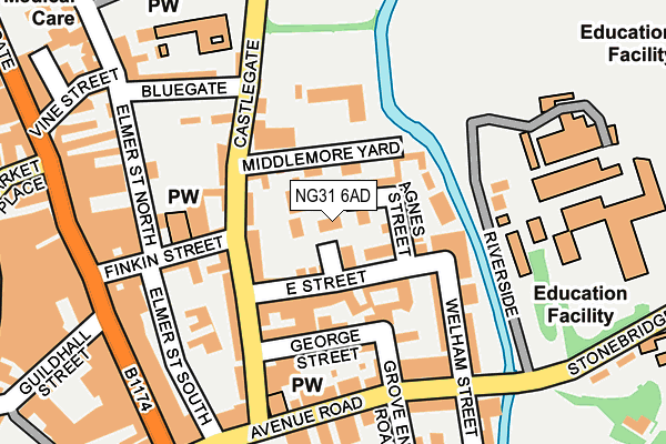 NG31 6AD map - OS OpenMap – Local (Ordnance Survey)