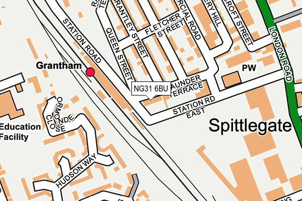 NG31 6BU map - OS OpenMap – Local (Ordnance Survey)