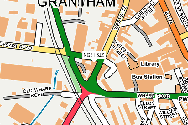 NG31 6JZ map - OS OpenMap – Local (Ordnance Survey)