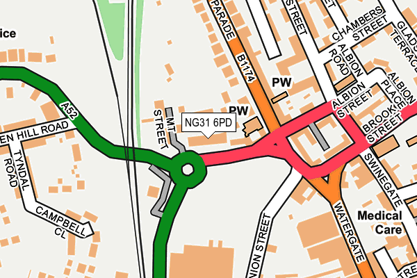 NG31 6PD map - OS OpenMap – Local (Ordnance Survey)