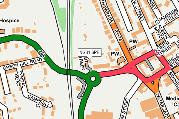 NG31 6PE map - OS OpenMap – Local (Ordnance Survey)